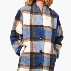Bernardo Plaid Collarless Coat Womens Size Large